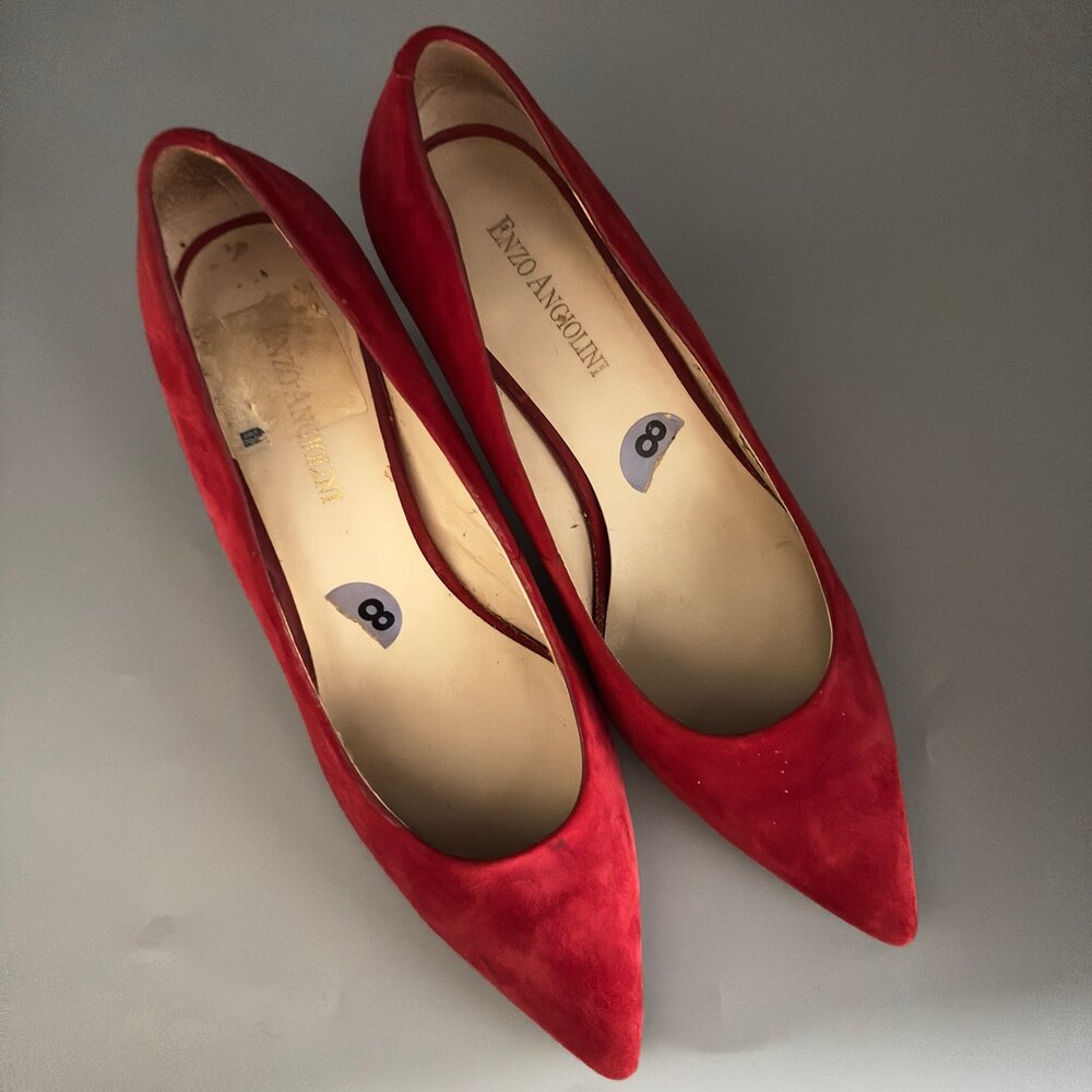 Enzo Angiolini Red Pointed Toe Flats Womens Size 8